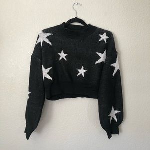 Cropped star sweater